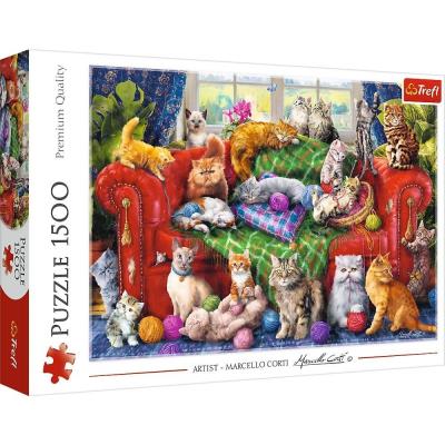 Opakowanie Puzzle 1500 Kociaki na sofie 26198