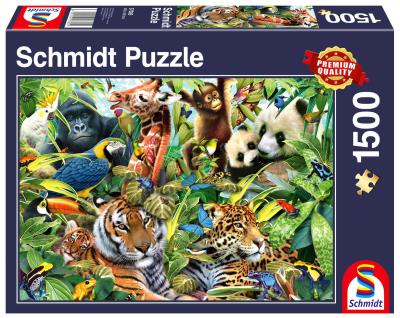 Opakowanie Puzzle 1500 Kolorowy świat zwierząt G3