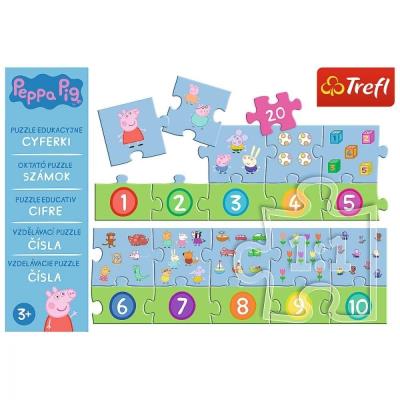 Opakowanie Puzzle 20 Edukacyjne Cyferki Świnka Peppa TREFL