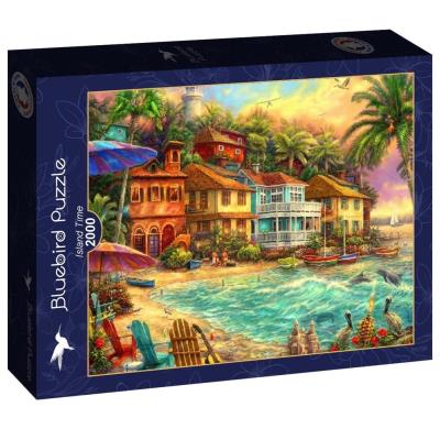 Opakowanie Puzzle 2000 Kolorowe domki na plaży