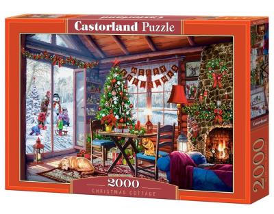 Puzzle 2000 Świąteczna Chata. Wydawca: Castorland. SmakLiter.pl Opakowanie Puzzle 2000 Świąteczna Chata