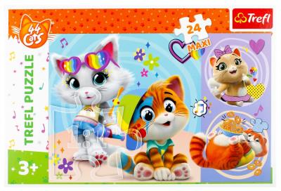 Opakowanie Puzzle 24 Maxi Wesołe kotki Rainbow 44 TREFL