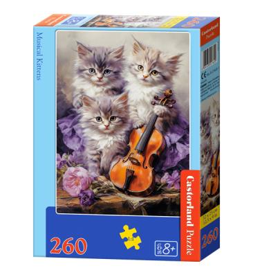Puzzle 260 Musical Kittens CASTOR. Wydawca: Castorland. SmakLiter.pl Opakowanie Puzzle 260 Musical Kittens CASTOR