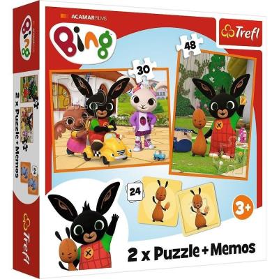 Opakowanie Puzzle 2w1 + memos - Bing z przyjaciółmi TREFL