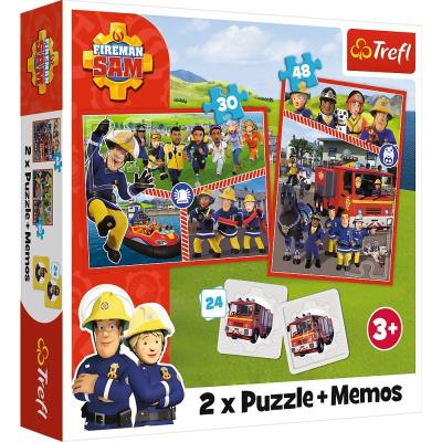 Opakowanie Puzzle 2w1 + memos - Drużyna Strażaka Sama TREFL