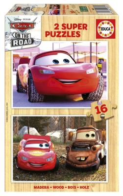 Opakowanie Puzzle 2x16 Auta (drewniane)