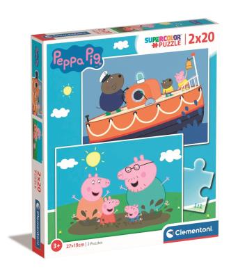 Opakowanie Puzzle 2x20 Super Kolor Peppa Pig