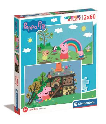Opakowanie Puzzle 2x60 Super Kolor Peppa Pig