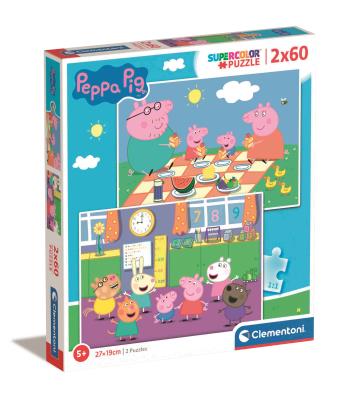Opakowanie Puzzle 2x60 Super Kolor Świnka Peppa