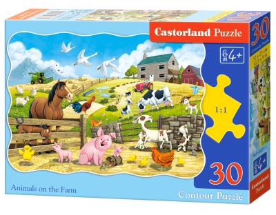 Puzzle 30 Animals on the Farm CASTOR. Wydawca: Castorland. SmakLiter.pl Opakowanie Puzzle 30 Animals on the Farm CASTOR