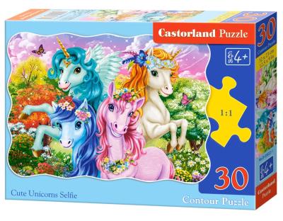 Puzzle 30 Cute Unicorns Selfie CASTOR. Wydawca: Castorland. SmakLiter.pl Opakowanie Puzzle 30 Cute Unicorns Selfie CASTOR