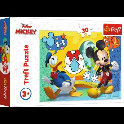 Opakowanie Puzzle 30 Myszka Miki i Wesoły Domek TREFL