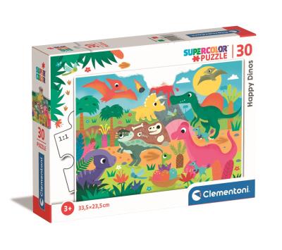 Opakowanie Puzzle 30 Super Kolor Happy Dinos