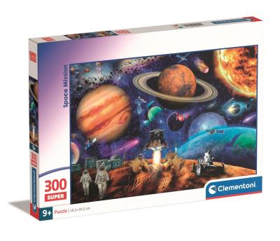 Puzzle 300 Super Space Mission. Wydawca: Clementoni. SmakLiter.pl Opakowanie Puzzle 300 Super Space Mission