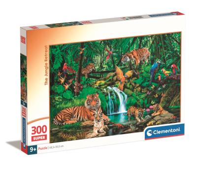 Puzzle 300 Super The Jungle Retreat. Wydawca: Clementoni. SmakLiter.pl Opakowanie Puzzle 300 Super The Jungle Retreat