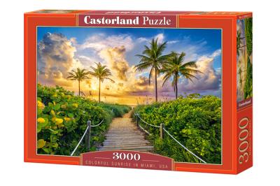 Puzzle 3000 Colorful Sunrise in Miami, USA. Wydawca: Castorland. SmakLiter.pl Opakowanie Puzzle 3000 Colorful Sunrise in Miami, USA