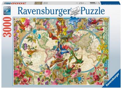 Puzzle 3000 Flora i Fauna. Mapa Świata. Wydawca: Ravensburger. SmakLiter.pl Opakowanie Puzzle 3000 Flora i Fauna. Mapa Świata