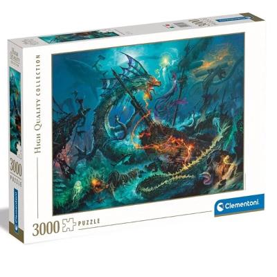 Puzzle 3000 HQ The Underwater Battle. Wydawca: Clementoni. SmakLiter.pl Opakowanie Puzzle 3000 HQ The Underwater Battle