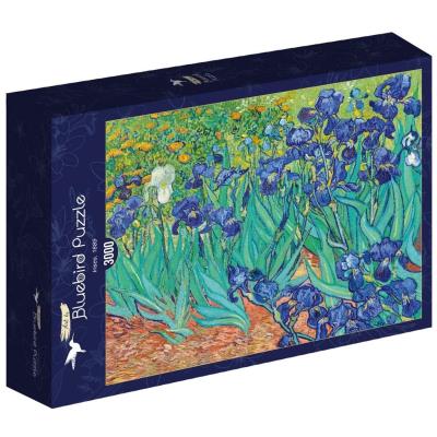 Puzzle 3000 Irysy, Vincent van Gogh, 1889. Wydawca: Bluebird Puzzle. SmakLiter.pl Opakowanie Puzzle 3000 Irysy, Vincent van Gogh, 1889