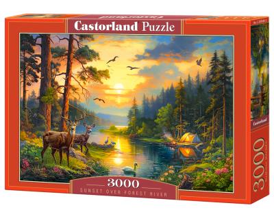 Opakowanie Puzzle 3000 Sunset over Forest River CASTOR