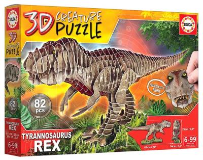 Opakowanie Puzzle 3D Dinozaury - Tyranozaur Rex 82 el. G3
