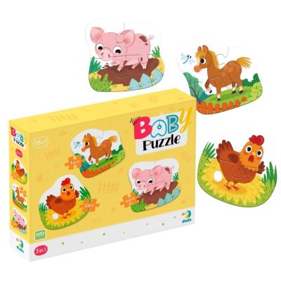 Puzzle 3w1 Dzień na farmie. Wydawca: Dodo. SmakLiter.pl Opakowanie Puzzle 3w1 Dzień na farmie