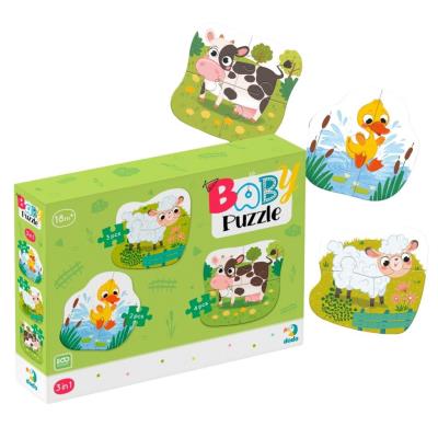 Puzzle 3w1 Wiejskie zwierzęta. Wydawca: Dodo. SmakLiter.pl Opakowanie Puzzle 3w1 Wiejskie zwierzęta
