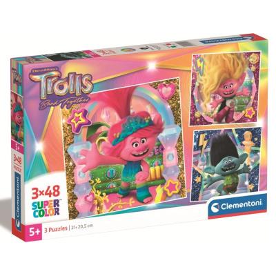 Opakowanie Puzzle 3x48 Super Kolor Trolls 3