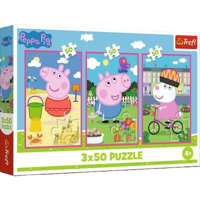 Opakowanie Puzzle 3x50 Siła przyjaźni Peppa Pig TREFL