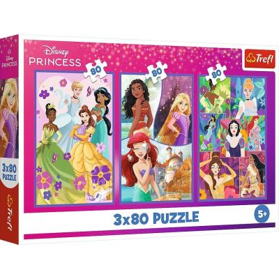 Opakowanie Puzzle 3x80 Księżniczki przyjaciółki TREFL