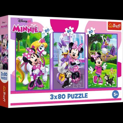 Opakowanie Puzzle 3x80 Minnie i przyjaciele TREFL