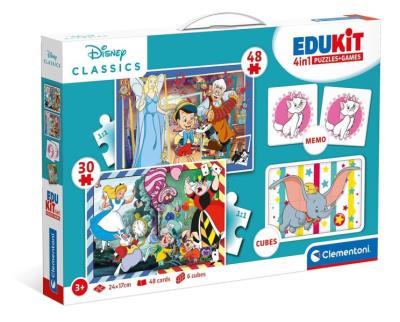 Opakowanie Puzzle 48 + 36 + Memo + 6 klocków Edukit Disney