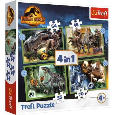 Opakowanie Puzzle 4w1 Groźne dinozaury TREFL
