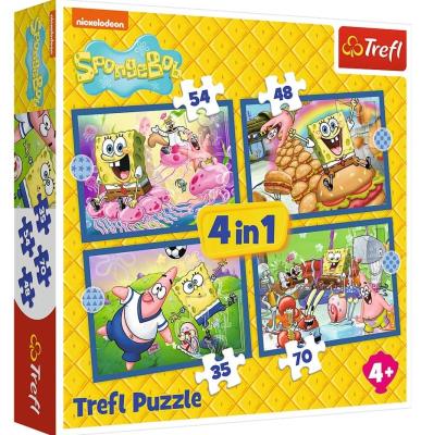 Opakowanie Puzzle 4w1 Podwodne życie SpongeBoba TREFL