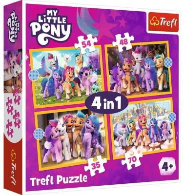 Opakowanie Puzzle 4w1 Poznaj kucyki Pony TREFL