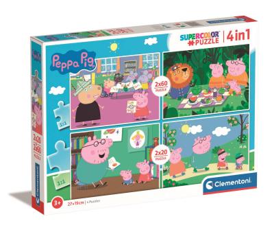 Opakowanie Puzzle 4w1 Super Kolor Peppa Pig