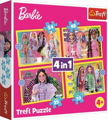 Opakowanie Puzzle 4w1 Wesoły świat Barbie TREFL