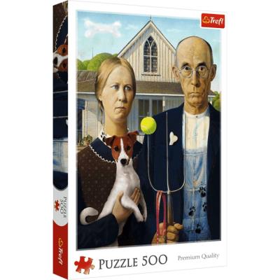 Puzzle 500 American Gothic: Psia Edycja TREFL. Wydawca: Trefl. SmakLiter.pl Opakowanie Puzzle 500 American Gothic: Psia Edycja TREFL