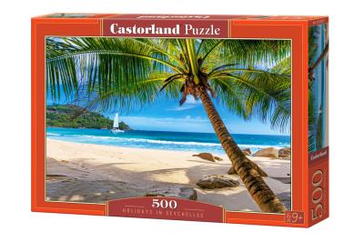 Puzzle 500 Holidays in Seychelles B-53827. Wydawca: CASTOR. SmakLiter.pl Opakowanie Puzzle 500 Holidays in Seychelles B-53827