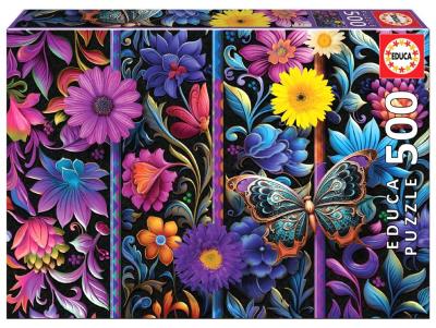 Opakowanie Puzzle 500 Kwiaty i motyl G3