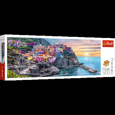 Opakowanie Puzzle 500 panoramiczne Vernazza o zachodzie słońca Włochy 29516