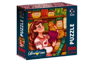 Puzzle 500 Ukrainka z kogutem DT500-06. Wydawca: De.tail. SmakLiter.pl Opakowanie Puzzle 500 Ukrainka z kogutem DT500-06