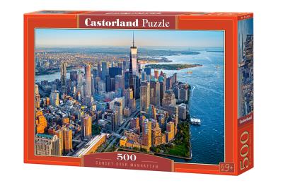 Puzzle 500 Zachód nad Manhattanem CASTOR. Wydawca: Castorland. SmakLiter.pl Opakowanie Puzzle 500 Zachód nad Manhattanem CASTOR