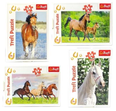 Puzzle 54 mini Świat koni mix. Wydawca: Trefl. SmakLiter.pl Opakowanie Puzzle 54 mini Świat koni mix