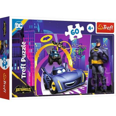 Puzzle 60 Batman i jego pojazdy TREFL. Wydawca: Trefl. SmakLiter.pl Opakowanie Puzzle 60 Batman i jego pojazdy TREFL