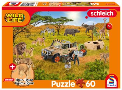 Puzzle 60 Schleich Dzika przyroda + figurka. Wydawca: Schmidt. SmakLiter.pl Opakowanie Puzzle 60 Schleich Dzika przyroda + figurka