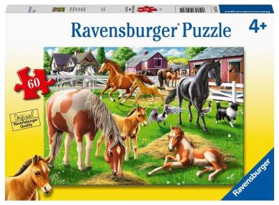 Puzzle 60 Szczęśliwe konie. Wydawca: Ravensburger. SmakLiter.pl Opakowanie Puzzle 60 Szczęśliwe konie