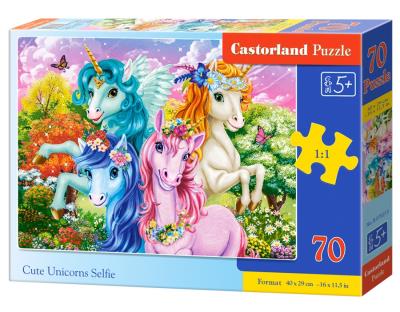 Puzzle 70 Cute Unicorns Selfie CASTOR. Wydawca: Castorland. SmakLiter.pl Opakowanie Puzzle 70 Cute Unicorns Selfie CASTOR