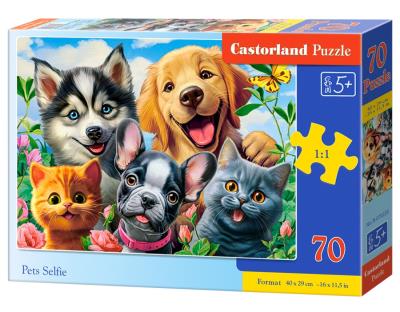 Puzzle 70 Pets Selfie CASTOR. Wydawca: Castorland. SmakLiter.pl Opakowanie Puzzle 70 Pets Selfie CASTOR