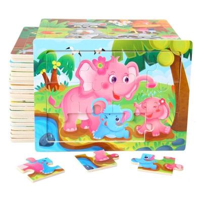 Opakowanie Puzzle drewniane 12 elementów MIX